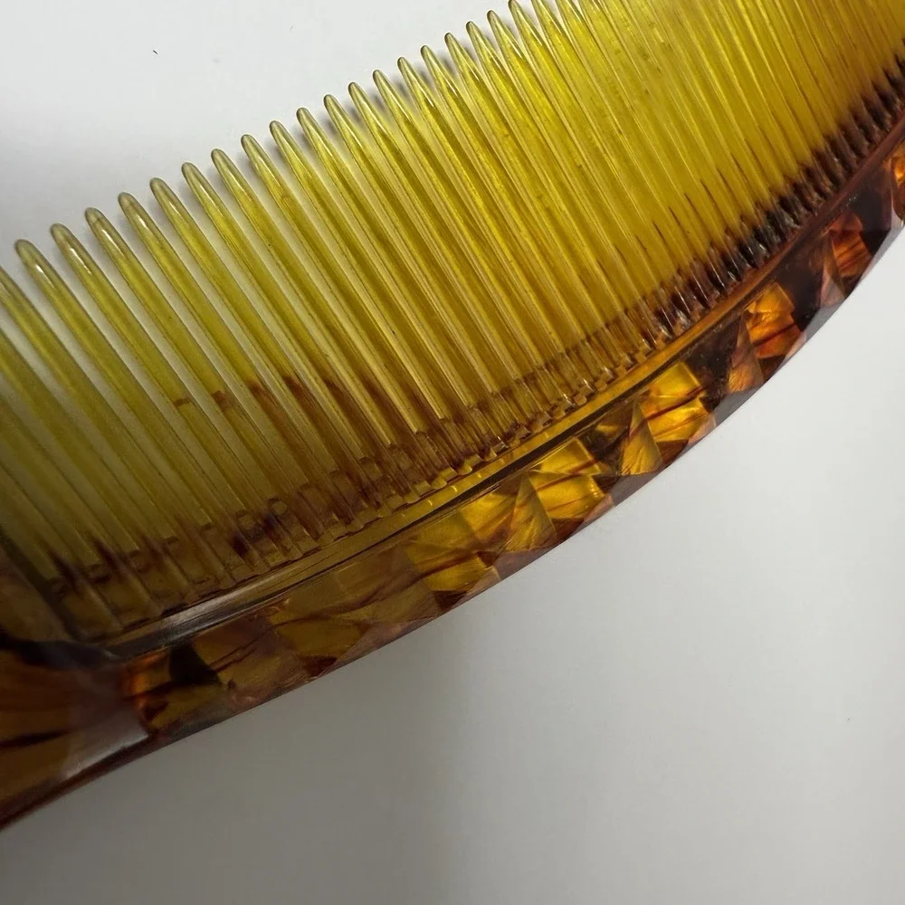 Antique Victorian Faux Tortoise Shell Celluloid Handled Mirror‎ Brush Vanity 8